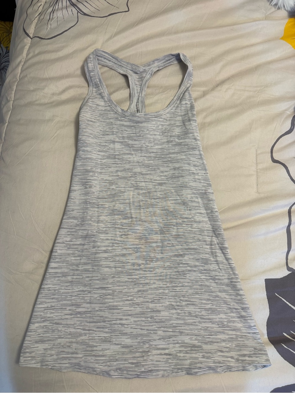 Lululemon grey cand white tank top
